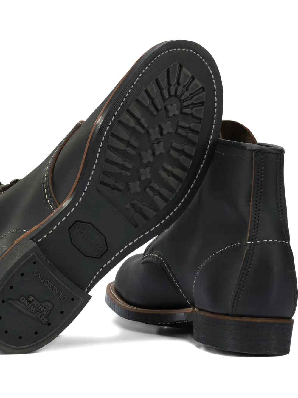 Red Wing Shoes Blacksmith lace-up stitch-detail boots Zwart