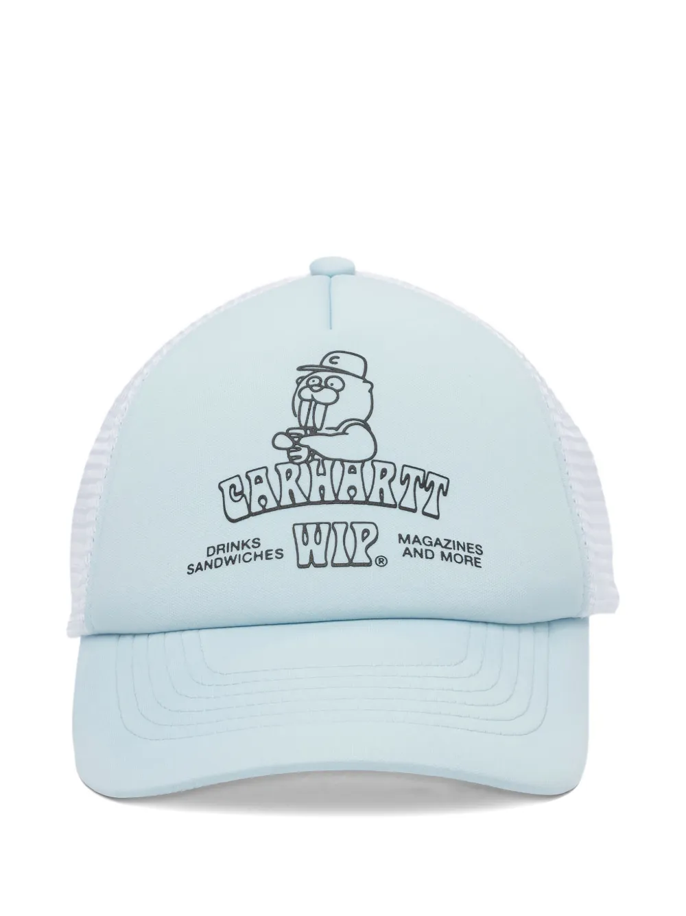 Carhartt WIP Sandwich graphic-print mesh-panel trucker cap | Blue | Image 1