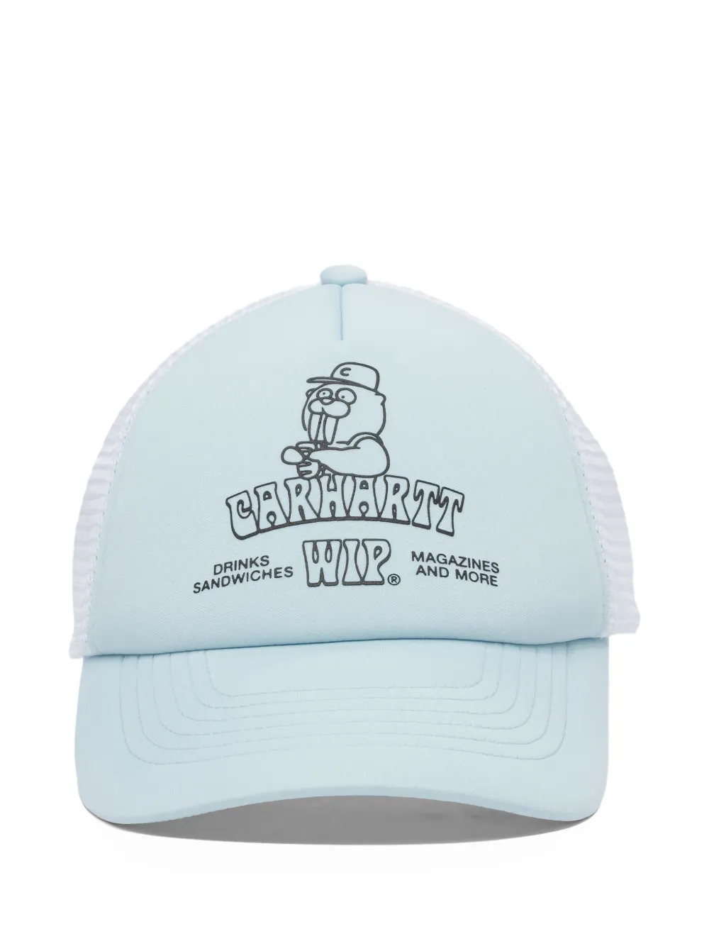 Carhartt WIP Sandwich graphic-print mesh-panel trucker cap | Blue | Image 1
