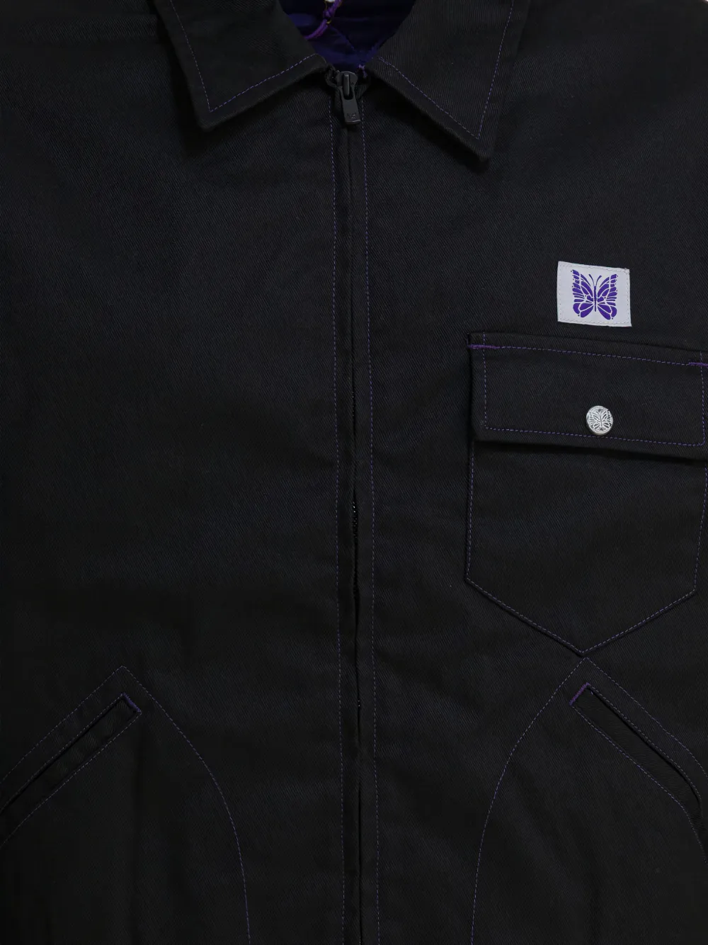 Needles PE C Twill jack met borstzak en logo Zwart
