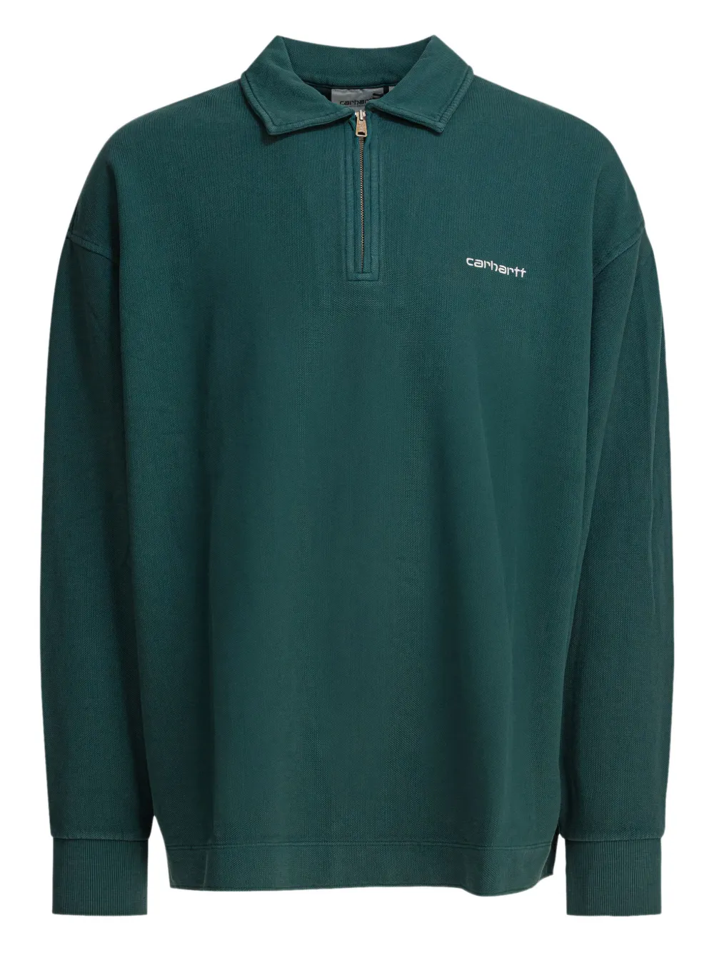 Carhartt WIP Script zip logo polo shirt | Image 2