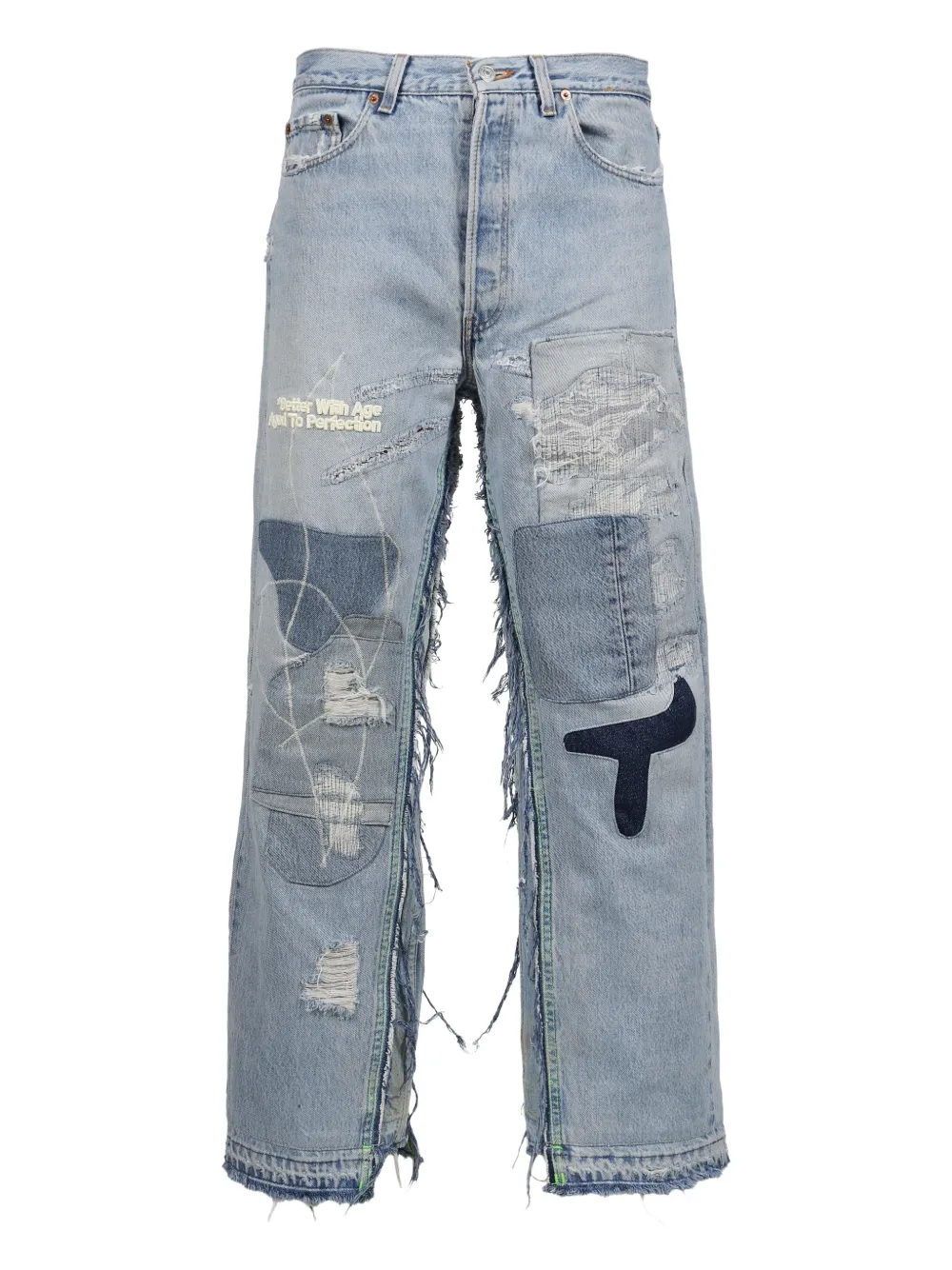 Better with Age  frayed patchwork jeans | Blue | Image 1