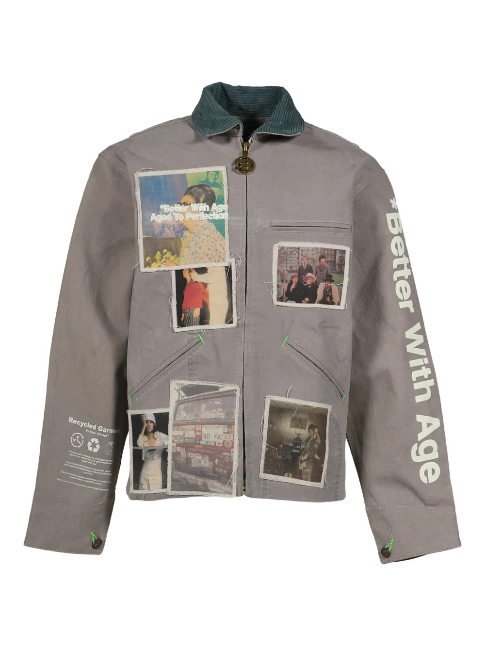 Better with Age  patchwork collared jacket | Grey | Image 1
