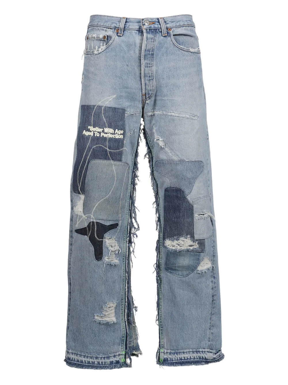 Better with Age  patchwork distressed jeans | blå | Image 1