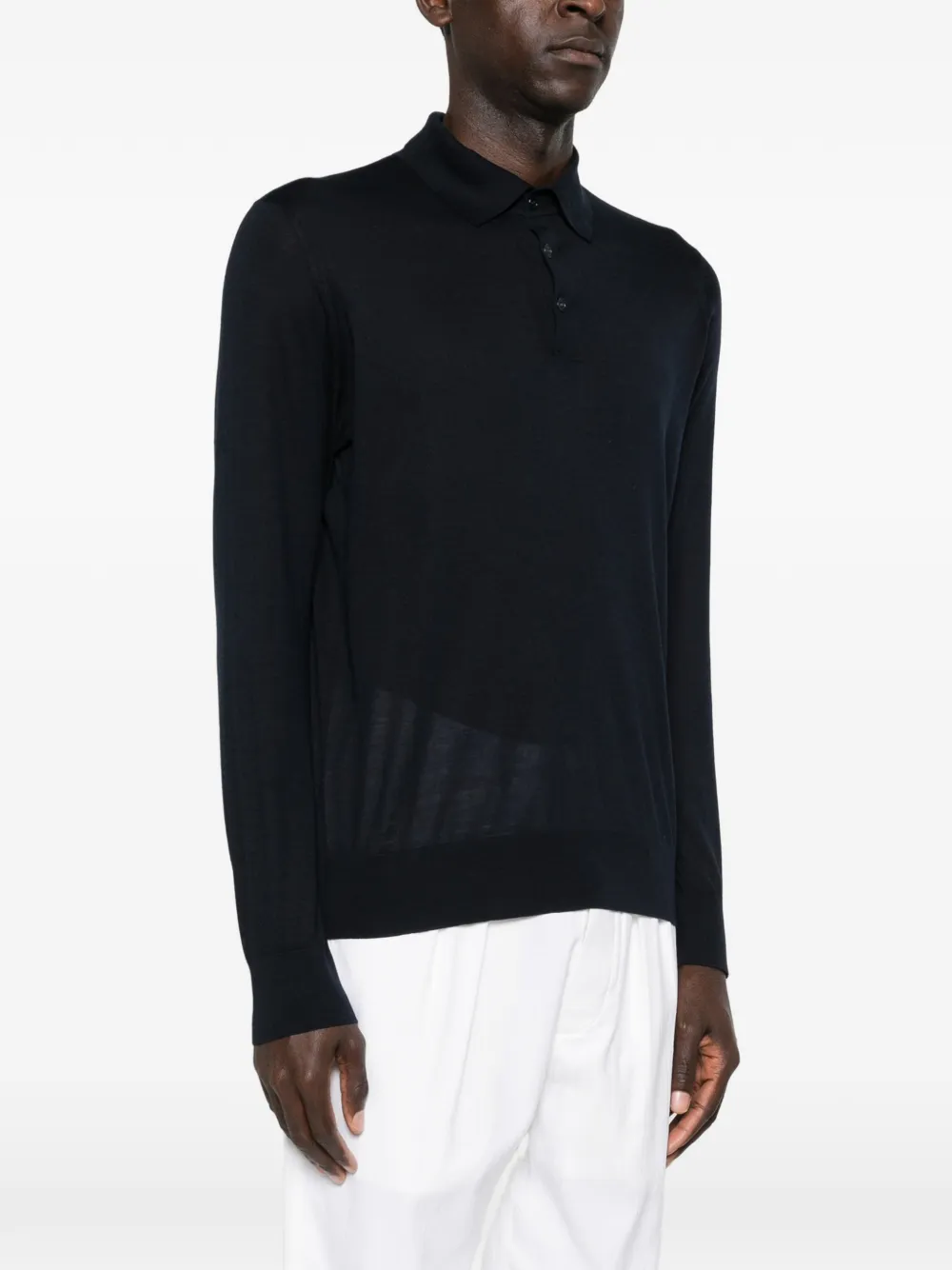 Brunello Cucinelli Poloshirt met lange mouwen Blauw