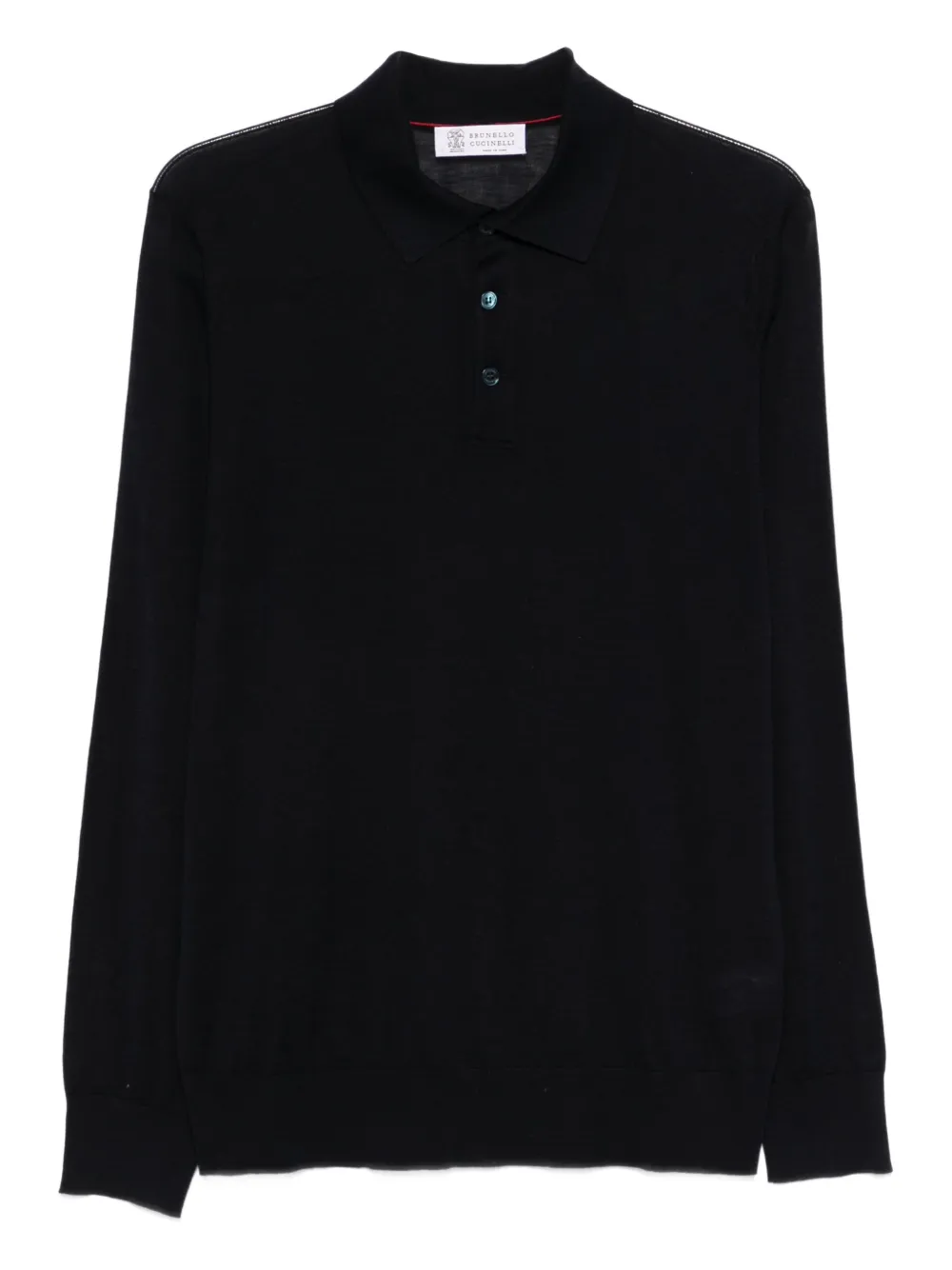 Brunello Cucinelli long-sleeve polo shirt - Blu