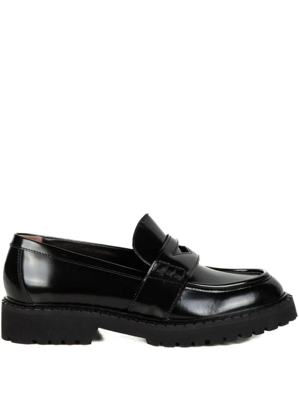 Laura B Leather Loafers In Black