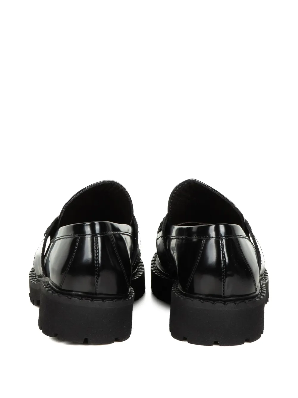 Laura B Leren loafers Zwart