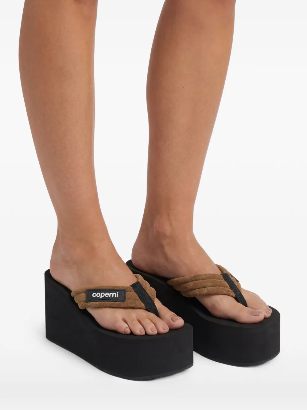 Coperni Sandalen met plateauzool en logoplakkaat Zwart