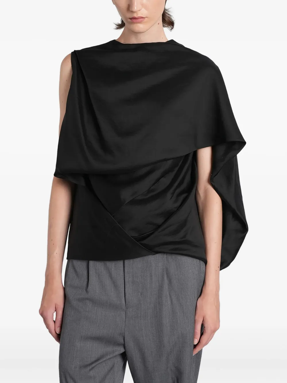 ENTIRE STUDIOS side-drape top - Nero