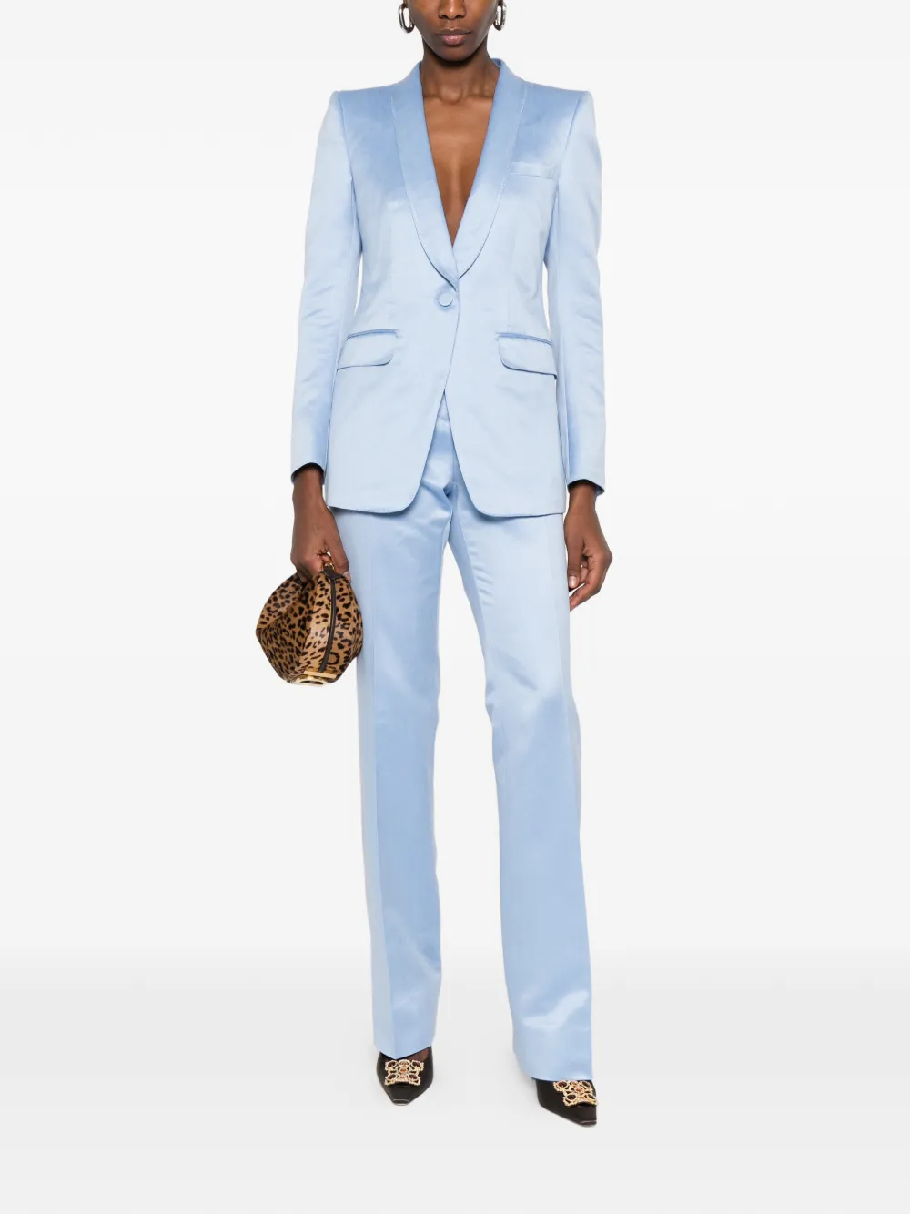 TOM FORD Broek met riemlussen Blauw