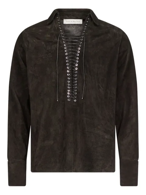 Ludovic de Saint Sernin Alan lace-up suede shirt