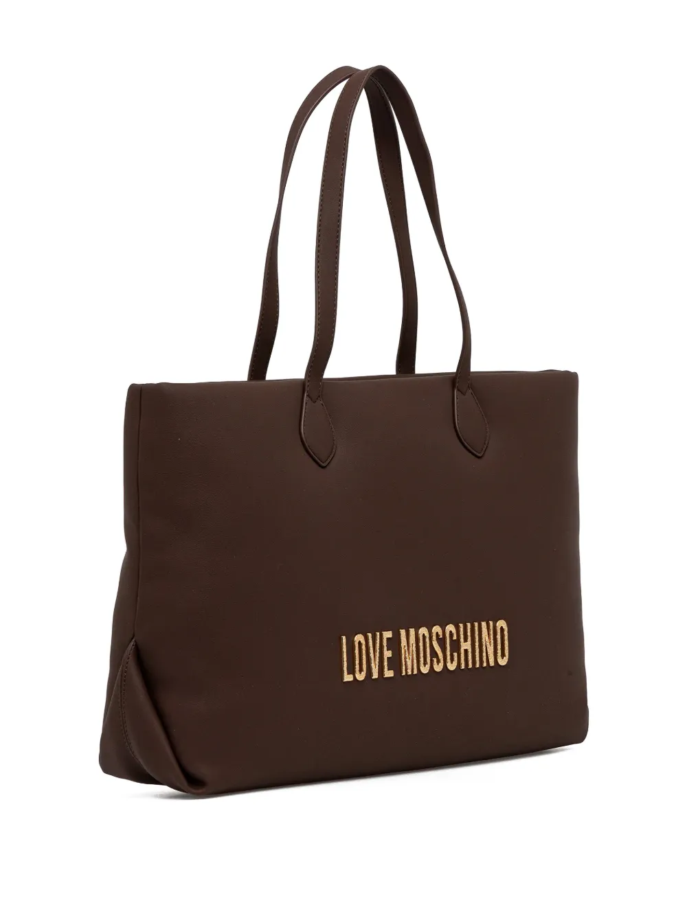 Love Moschino logo-plaque tote bag - Bruin