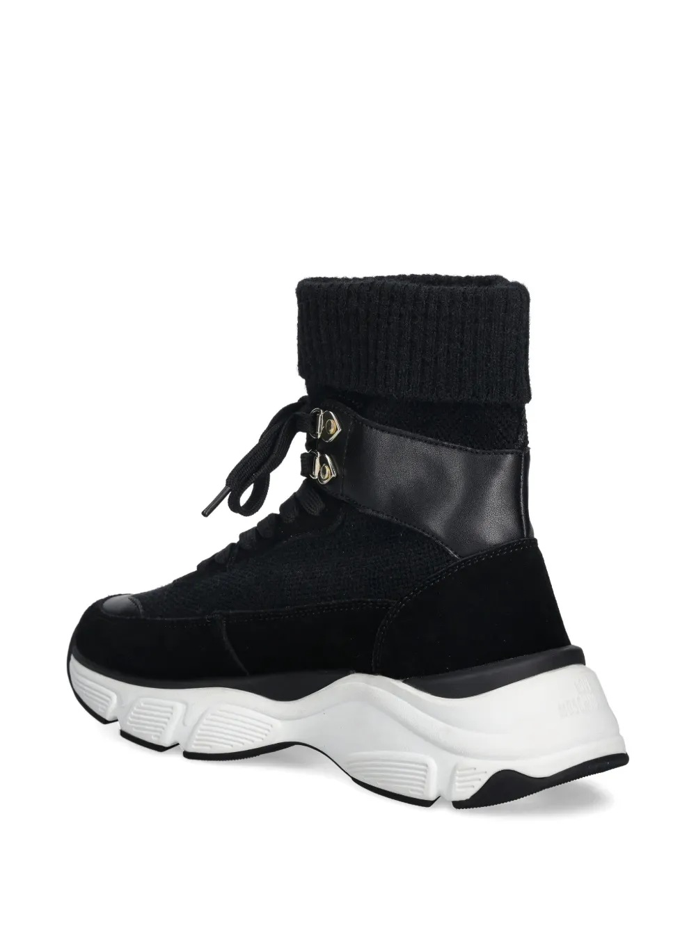 Love Moschino Sneakers met veterdetail Zwart