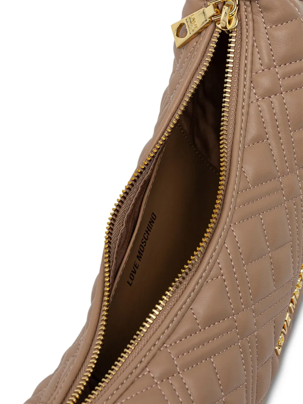 Quilted-Design Logo-Detail Shoulder Bag