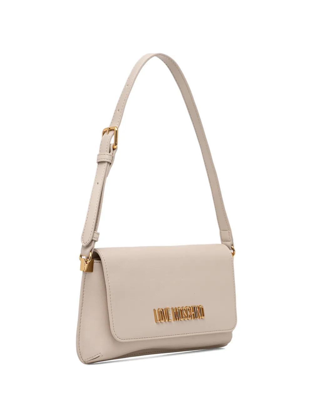 Love Moschino logo-plaque shoulder bag - Beige