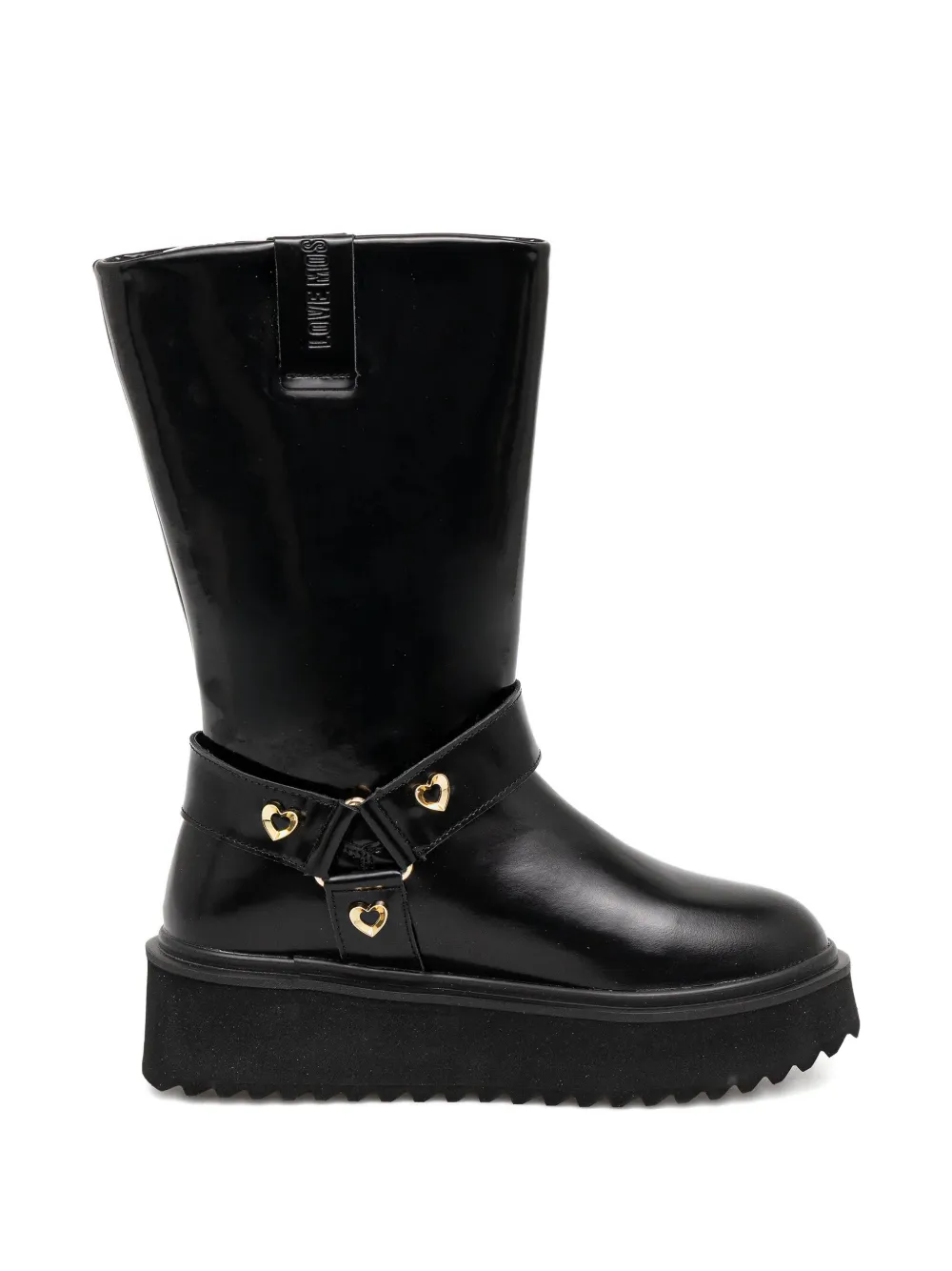 Love Moschino Laarzen met plateauzool en hartdetail Zwart