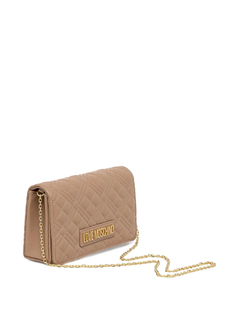 Love Moschino quilted-design chain-strap shoulder bag - Beige