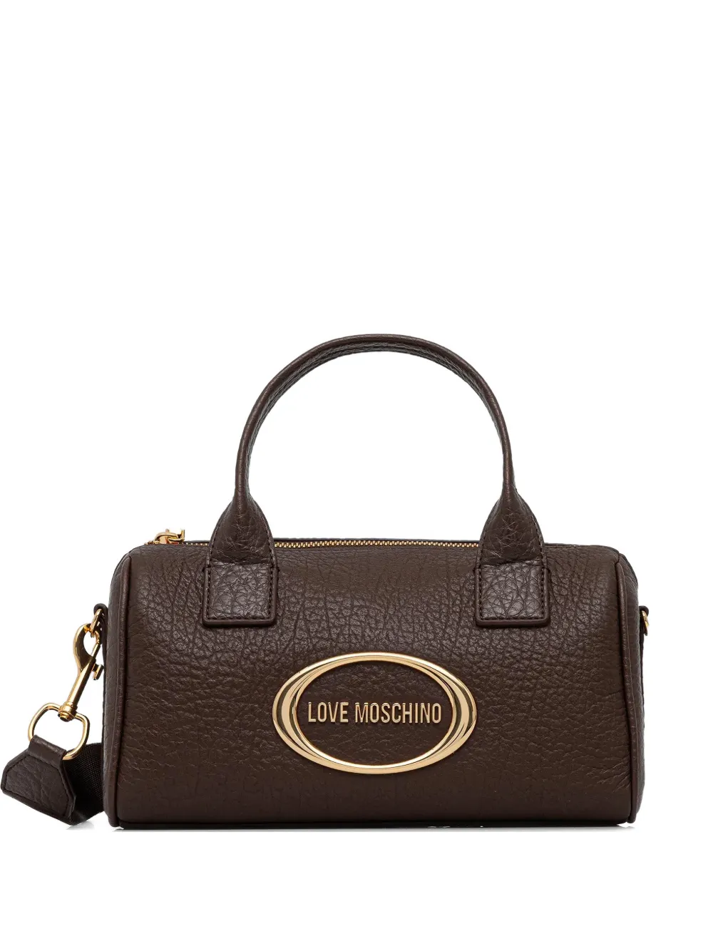 Love Moschino oval-logo cross-body bag - Marrone