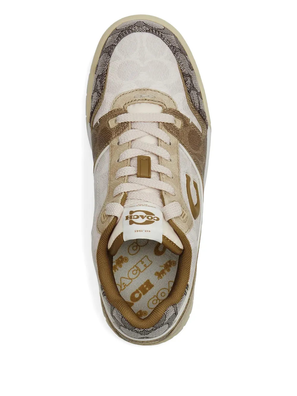 Coach monogram logo trainers Beige