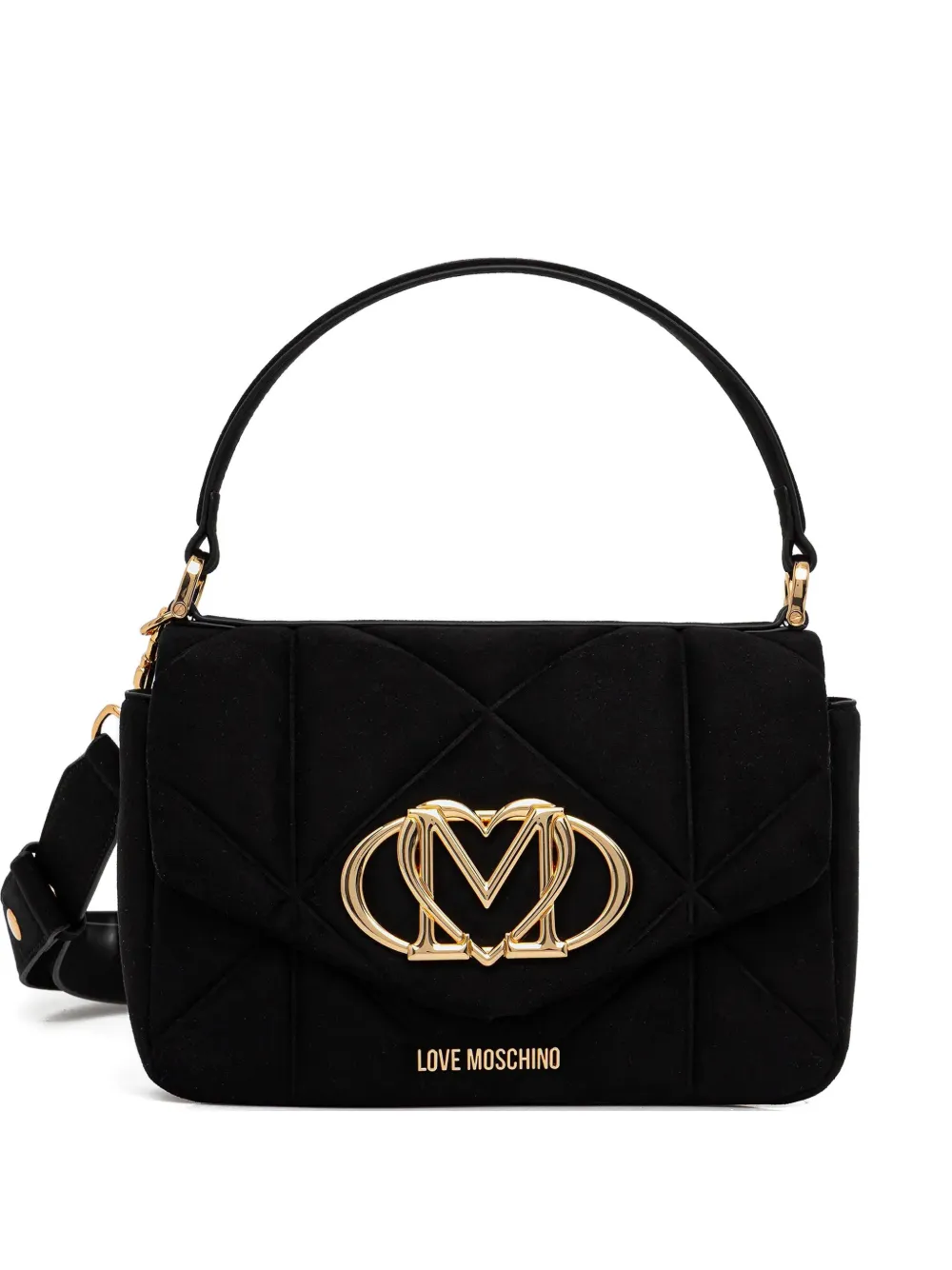 Love Moschino quilted-design logo-plaque shoulder bag - Nero