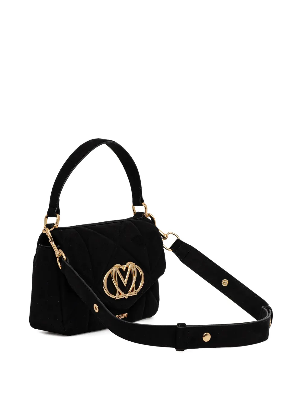 Love Moschino quilted-design logo-plaque shoulder bag - Zwart
