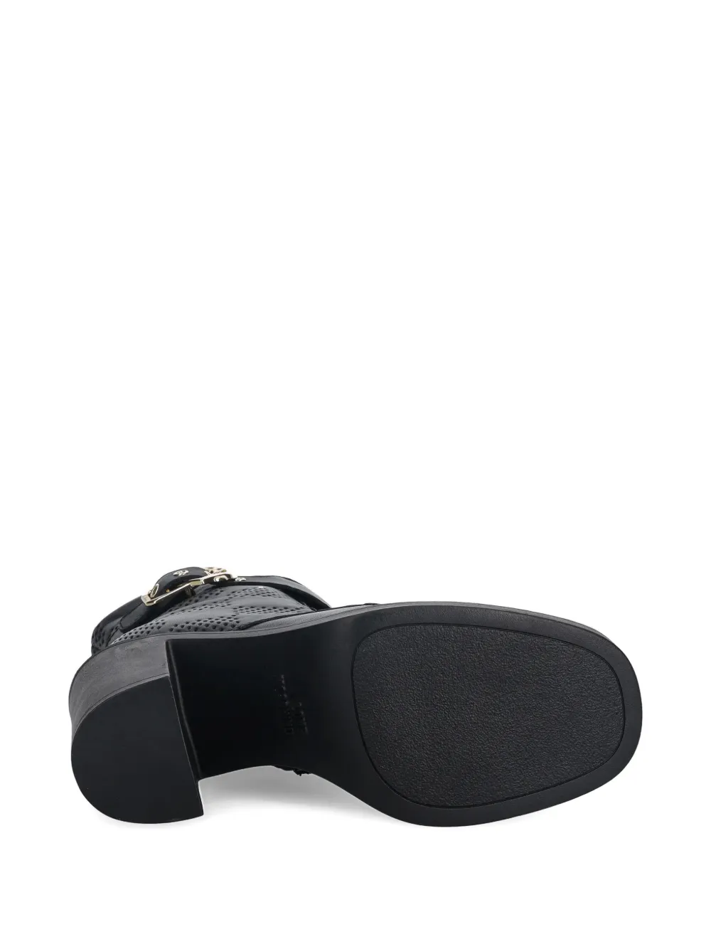 Love Moschino heart-buckle heeled boots Zwart