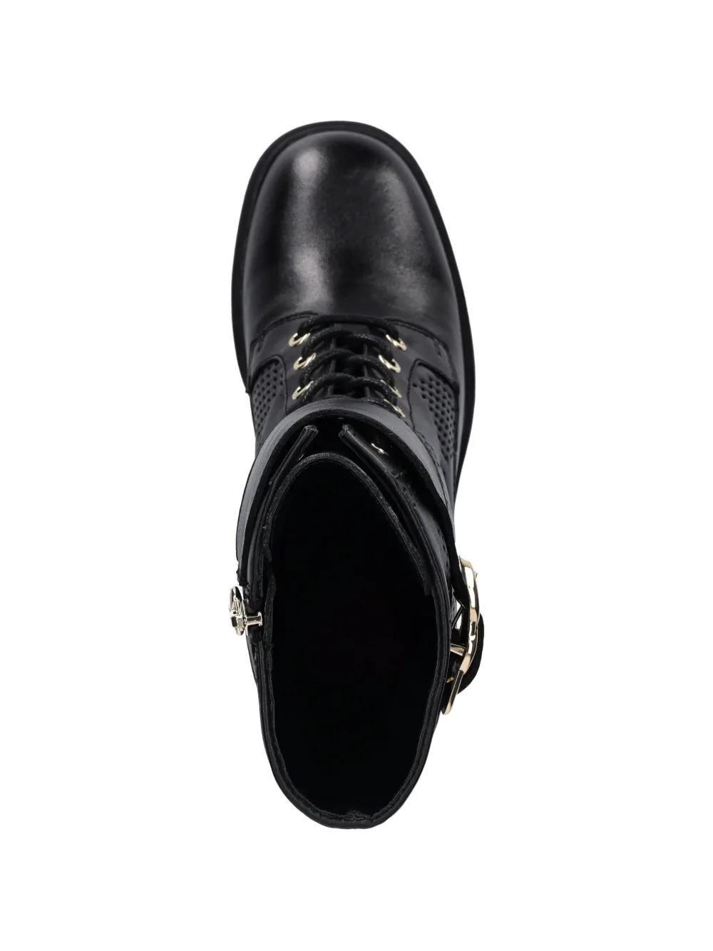 Love Moschino heart-buckle heeled boots Zwart