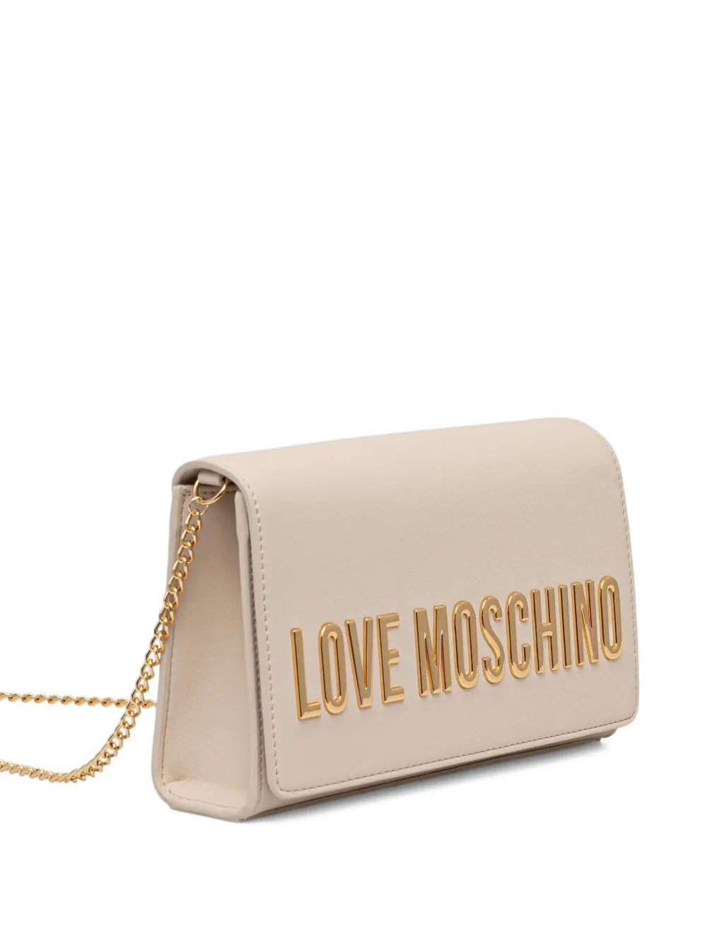 Love Moschino logo-plaque shoulder bag - Beige