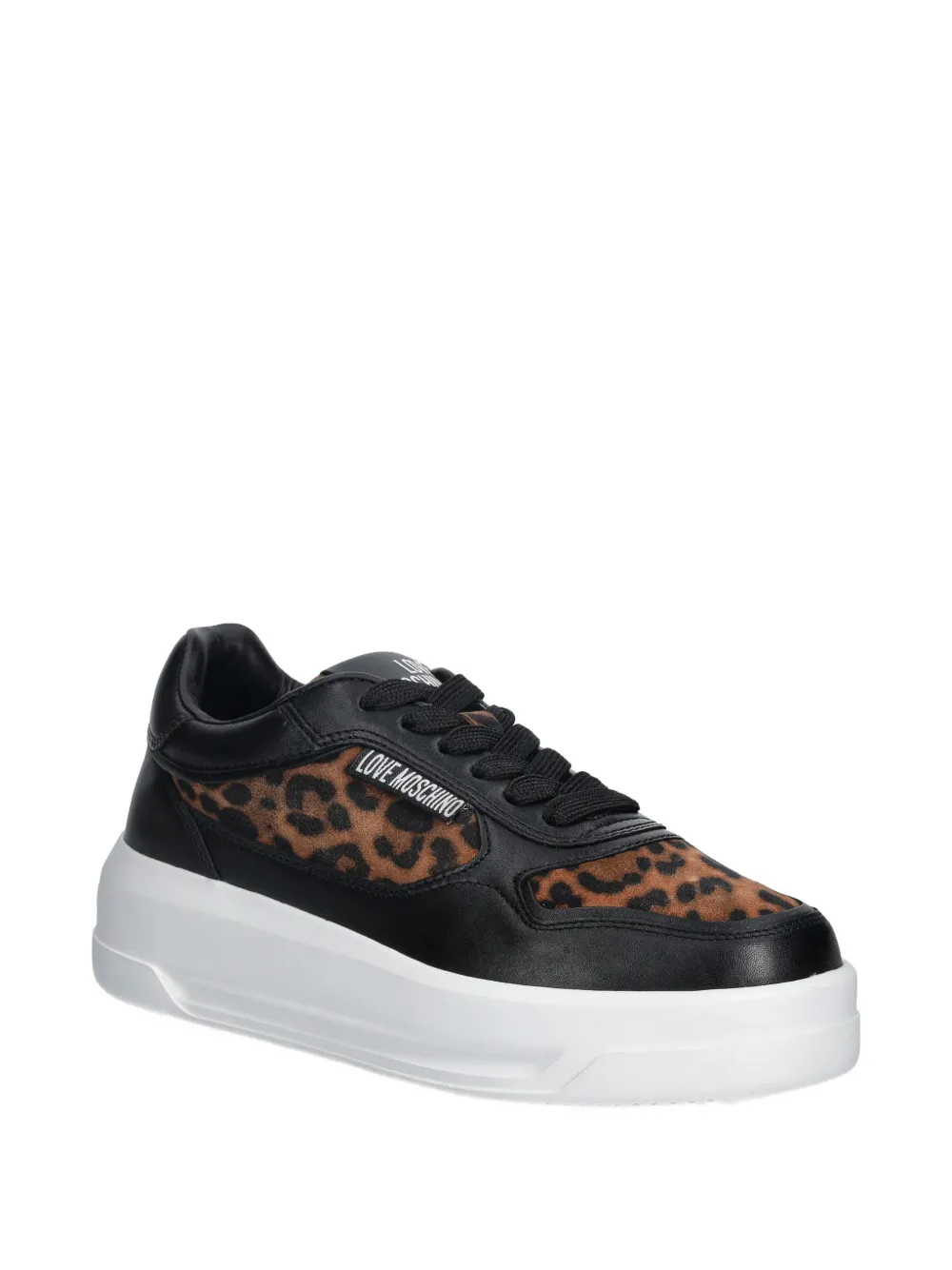 Love Moschino leopard-print sneakers Zwart