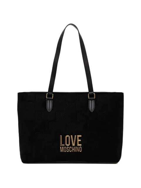 Love Moschino checked-pattern logo-detail tote bag