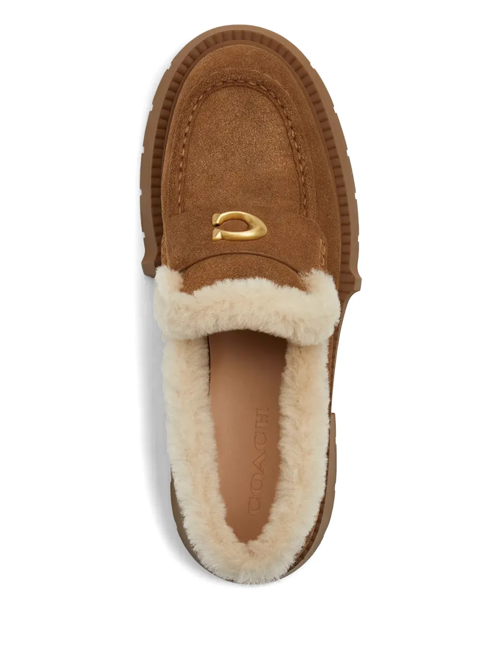 Coach Leah shearling-trim logo loafers Bruin