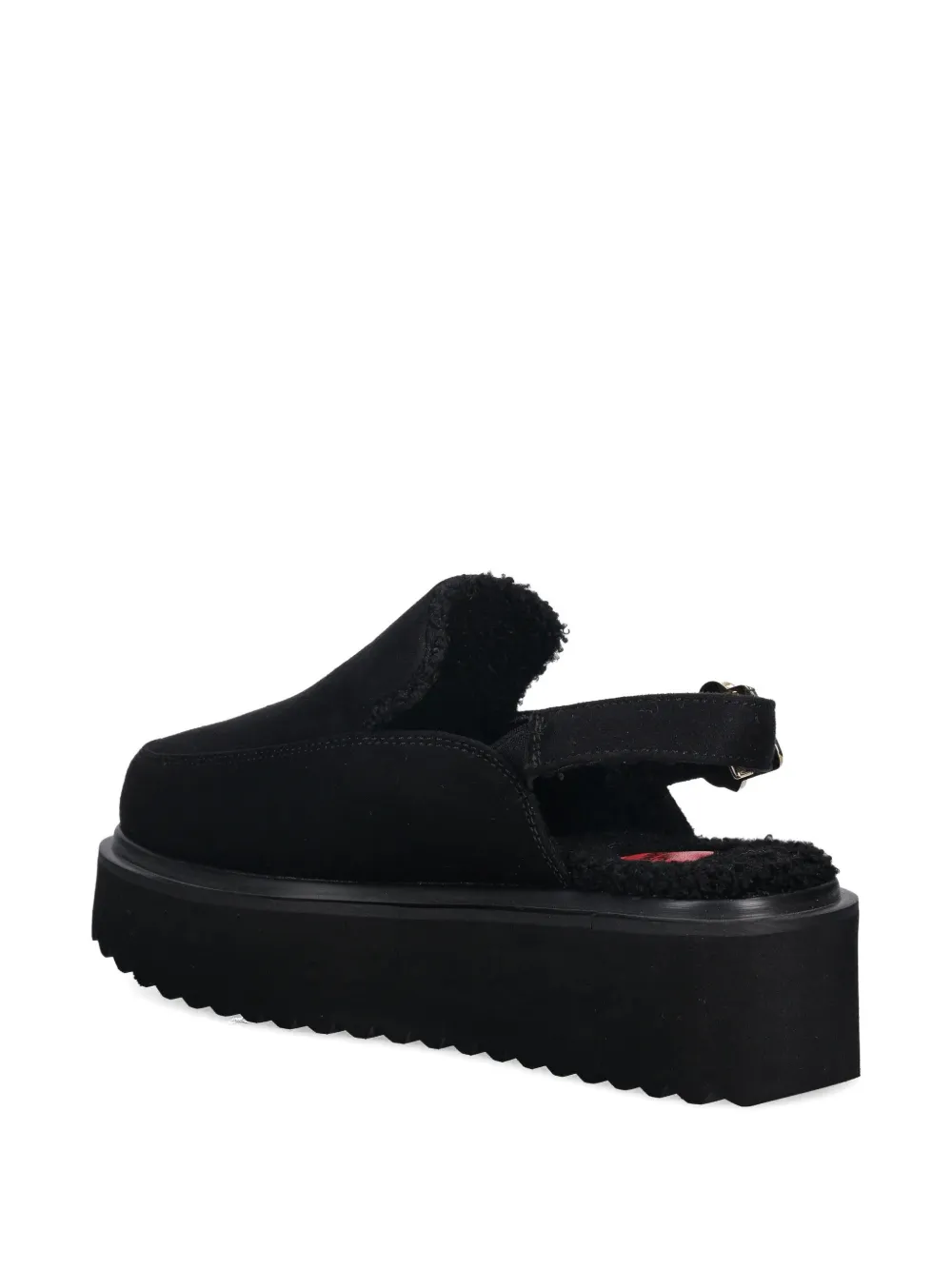 Love Moschino heart-buckle platform mules Zwart