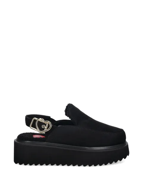 Love Moschino mules con hebilla de corazón y plataforma
