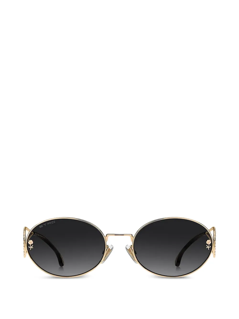 ETRO flower detail oval-frame sunglasses - Oro