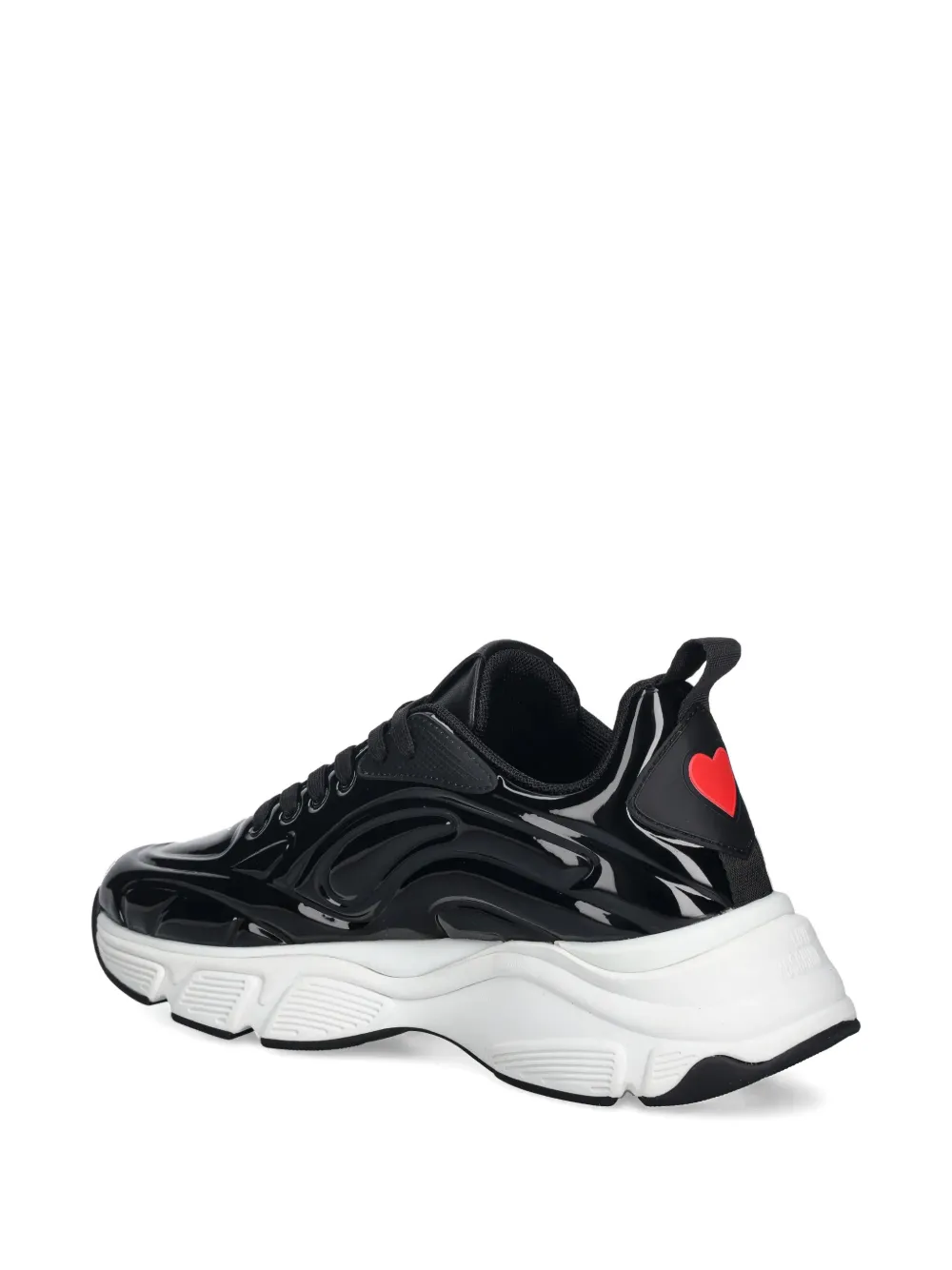 Love Moschino patent-leather sneakers Zwart