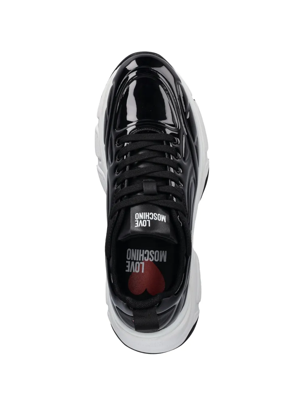 Love Moschino patent-leather sneakers Zwart