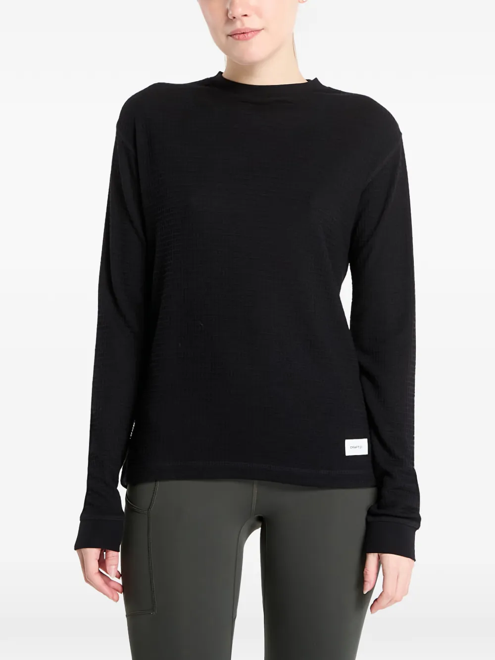 CRAFT Waffle RN top | Black | Image 1