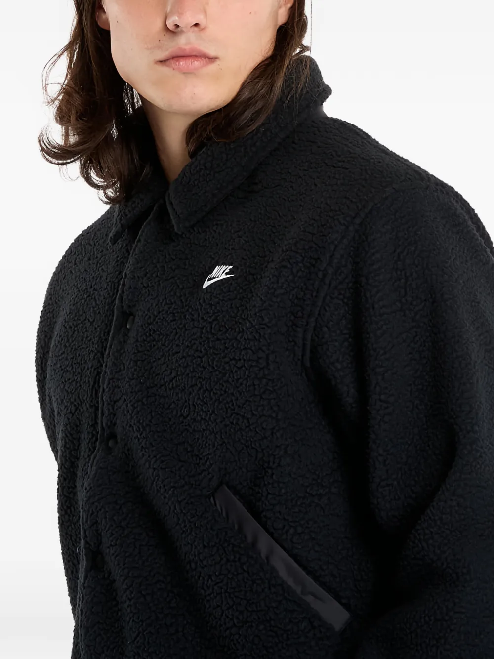 Nike Fleece jack met hoge stapel Zwart