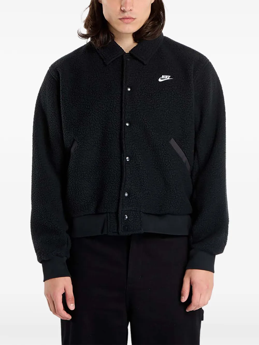 Nike Fleece jack met hoge stapel Zwart