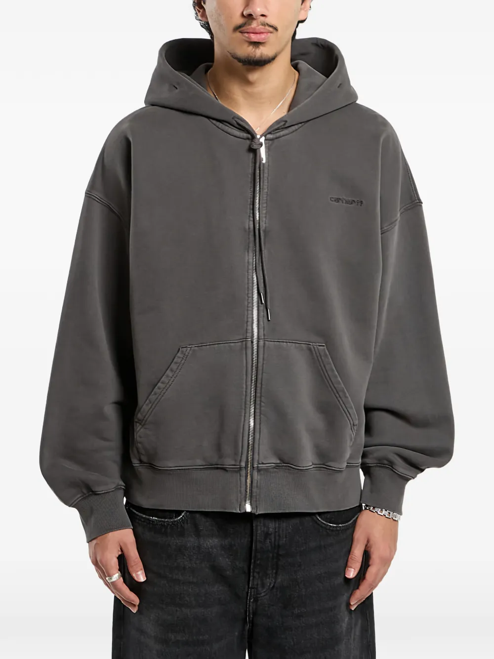 Carhartt WIP Benton zip-up hoodie | Grey | Image 1