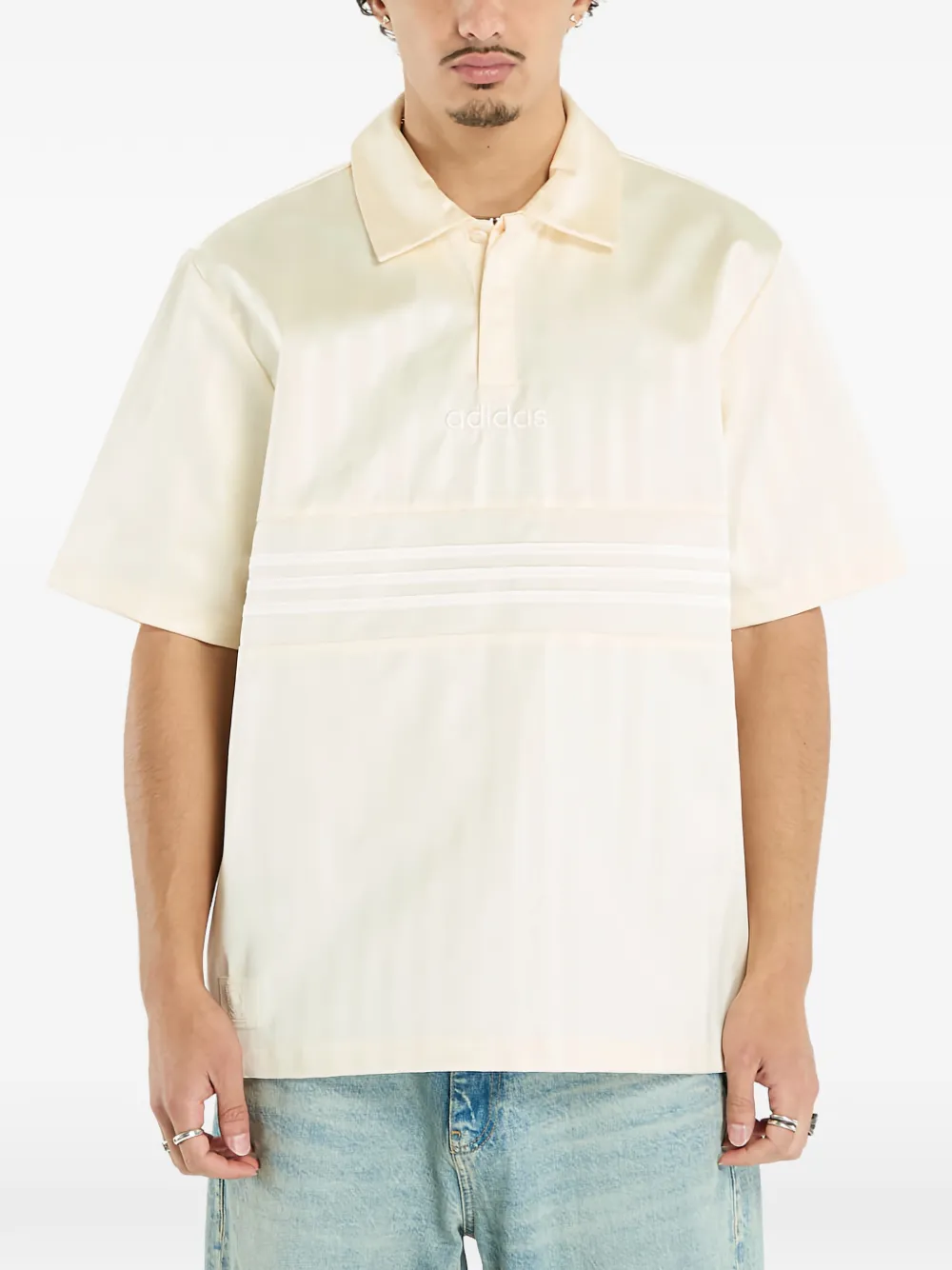 adidas stripe-detail polo shirt - Toni neutri