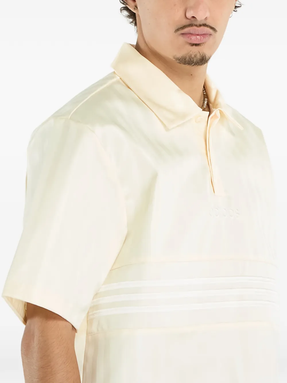 adidas Poloshirt met gestreept-detail Beige