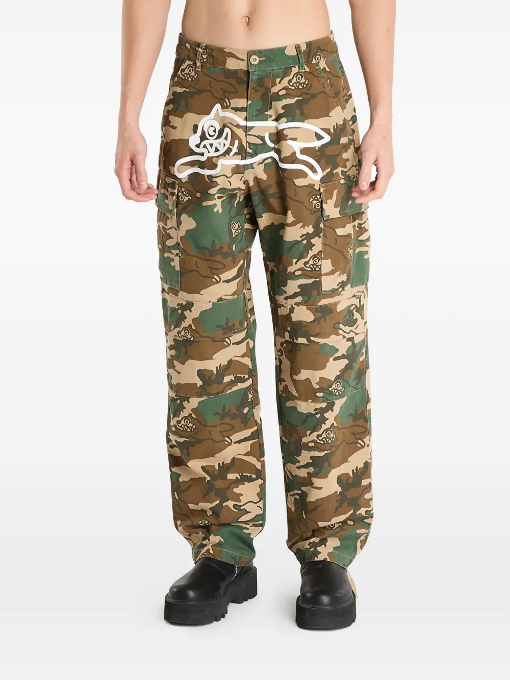 Billionaire Boys Club - Ice Cream Running Dog Woodland camouflage cargo pants - Groen