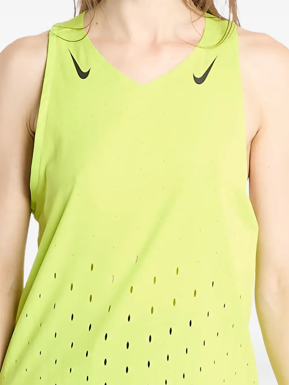 Nike Geperforeerde tanktop met V-hals Groen