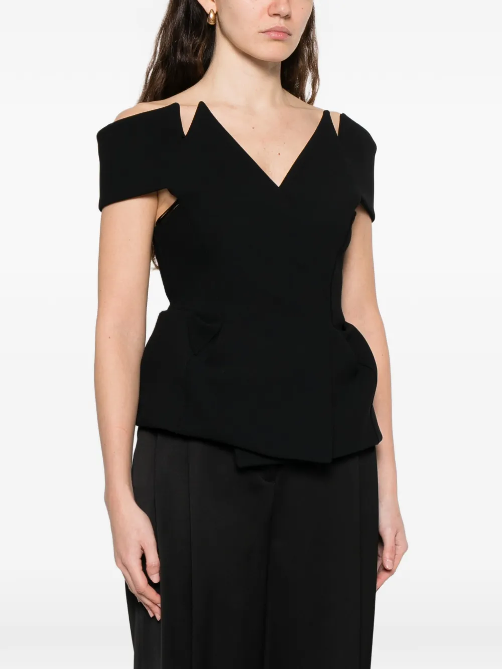 Khaite Verone Cut-out Blouse - Black 