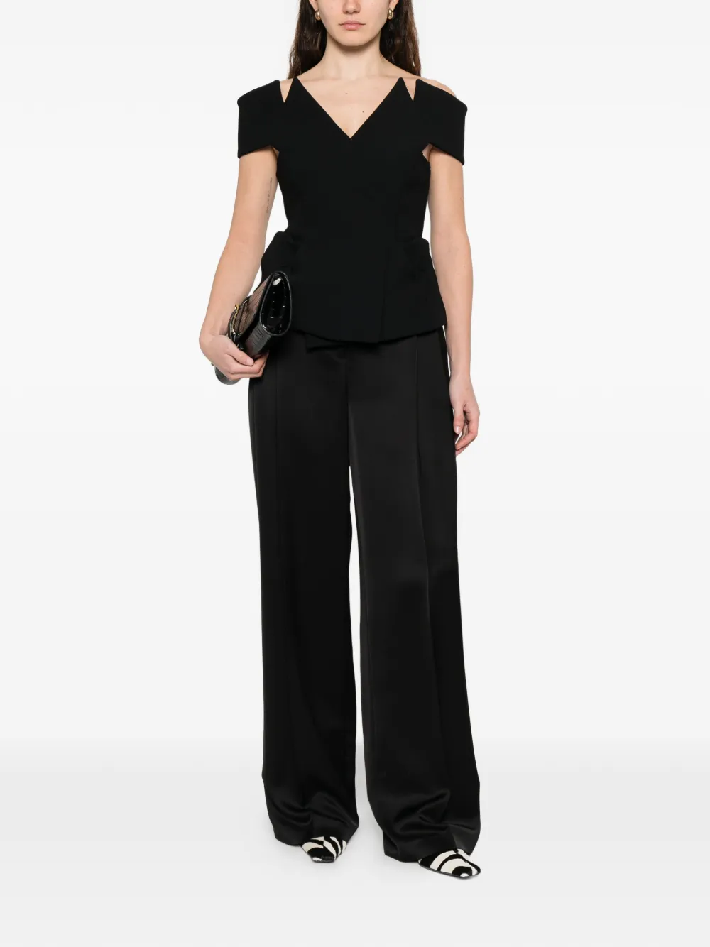  Khaite Verone Cut-out Blouse - Black 