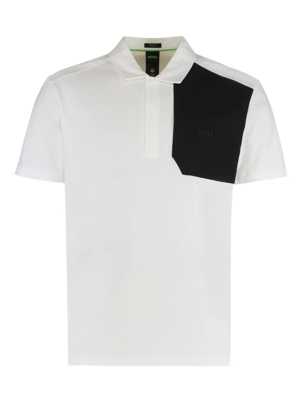 BOSS block-panel polo shirt - Weiß