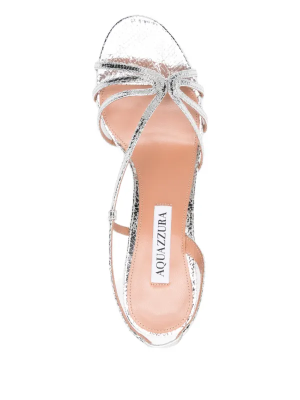 セルピュア Aquazzura Talk To Me metallic-effect Sandals | Silver | FARFETCH ZA