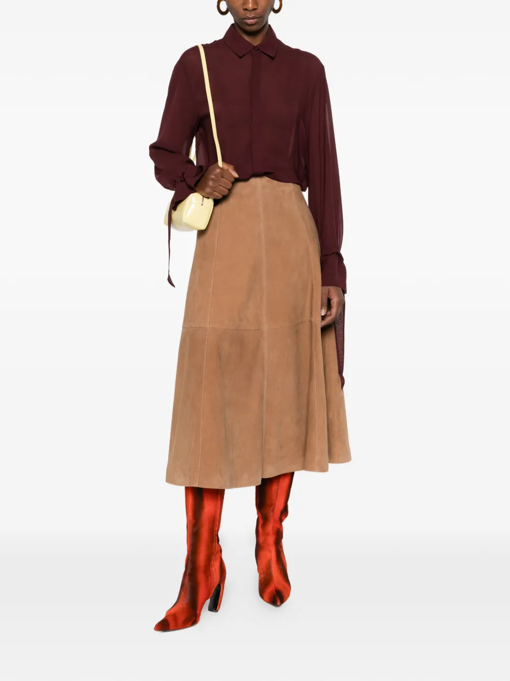 The Frankie Shop tie-cuff shirt - Rood